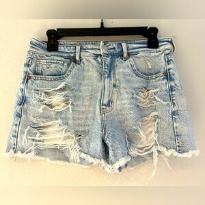 American Eagle Outfitters Mom Short Distressed Acid Wash Shorts